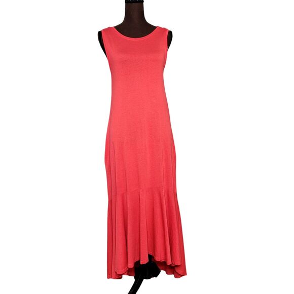 Zara Collection Dress Red Size S High Low Sleeve Stretch Long Casual - Picture 1 of 5